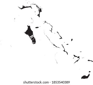 Black vector map of the commonwealth of The Bahamas
