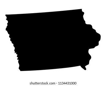 Black Vector Map of Iowa