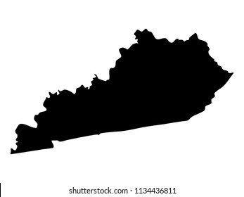 Black Vector Map of Kentucky