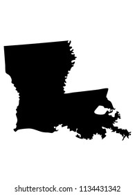Black Vector Map of Louisiana