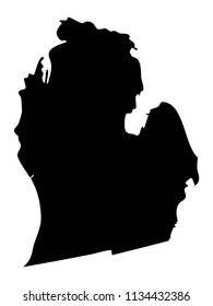 Black Vector Map of Michigan