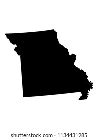 Black Vector Map of Missouri