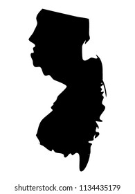 Black Vector Map of New Jersey
