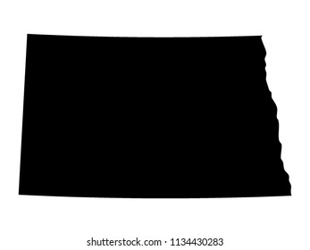 Black Vector Map of North Dakota