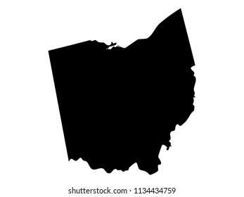 Black Vector Map of Ohio
