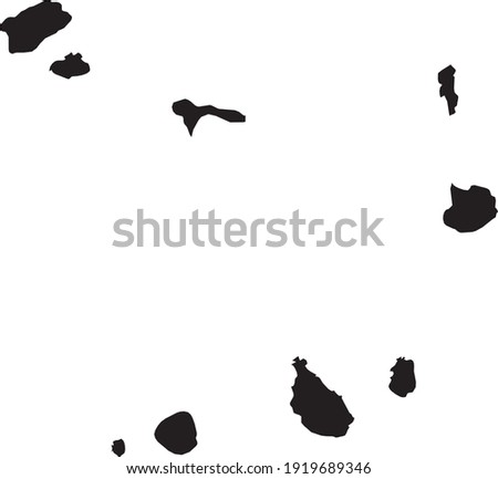 Black vector map of the Republic of Cape Verde