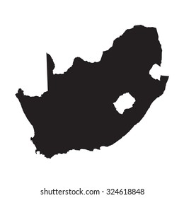 Black Vector Map Of South Africa