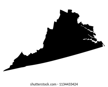 Black Vector Map of Virginia