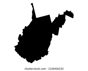 Black Vector Map of West Virginia