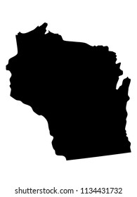 Black Vector Map of Wisconsin