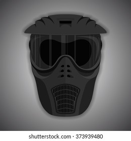 Black vector mask for paintball