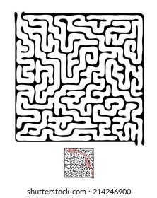 Black vector maze, labyrinth illustration