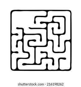 Black vector maze, labyrinth illustration