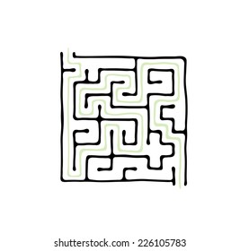Black vector maze, labyrinth illustration