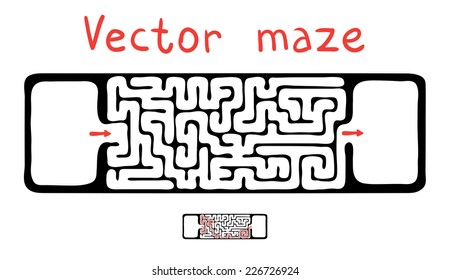 Black vector maze, labyrinth illustration