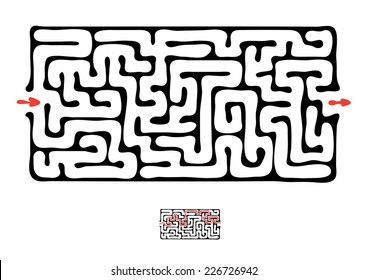 Black vector maze, labyrinth illustration