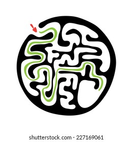 Black vector maze, labyrinth illustration