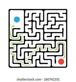 Black vector maze, labyrinth illustration