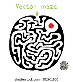 Maíz vectorial negro, ilustración laberíntica