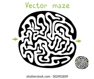 Black vector maze, labyrinth illustration