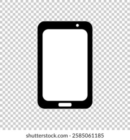 black vector mobile phone illustration icon 