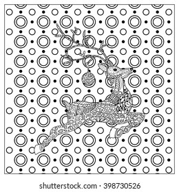 Black vector mono color illustration.Adult Coloring book page design, for adults or kids. Vector template.Ornamental border and frame