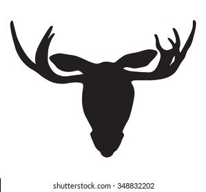 black vector moose head