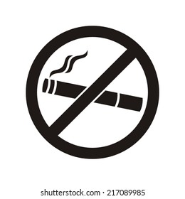 Black vector no smoking icon on white background