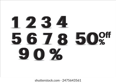 black vector numbers count and discount.