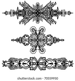 Black vector ornament collection