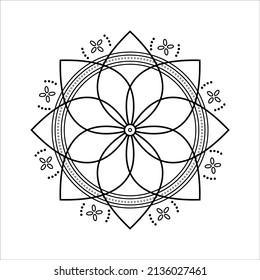 Black Vector Ornament Mandala Design