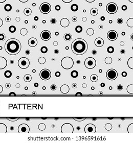 black vector ornament on gray background.
elements of a circle with lines with local spots in the form of circles
Executed for printing on any surface and background