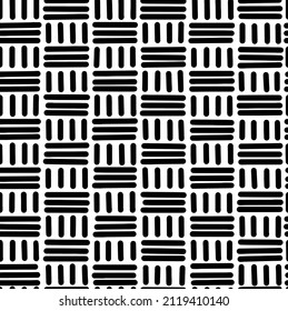 Líneas discontinuas ornaméticas vectoriales negras, sin costuras. Elemento de diseño para impresiones, fondos, plantilla, páginas web y patrón textil.