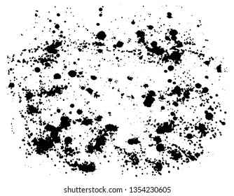 Black vector paint drops splatter