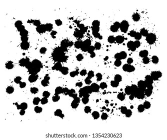 Black vector paint drops splatter