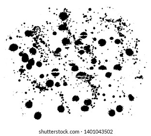 Black vector paint drops splatter