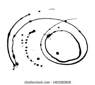 Black vector paint drops splatter