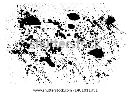 Black vector paint drops splatter