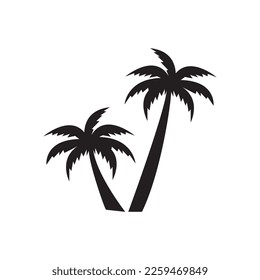 Icono de silueta de palmera vector negro aislado