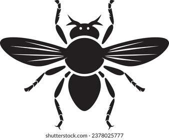 Black Vector Parasite Symbol Tsetses Venomous Sting Badge