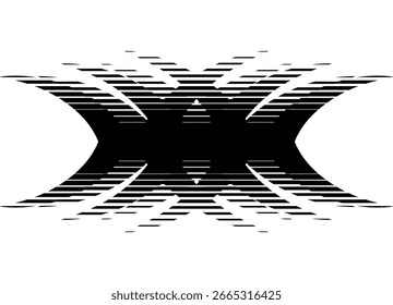 Padrão de vetor preto de formas nítidas em fundo branco. Elemento de design listado esportivo para capas, embalagens, vídeos. Fundo do vetor.