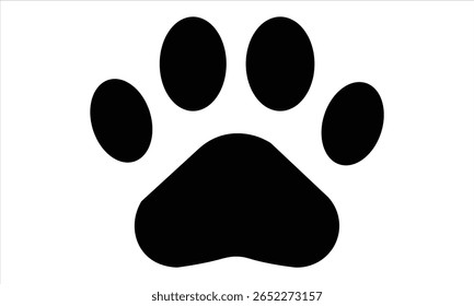  Black vector paw print icon symbolizing pets animals veterinary services and wildlife Suitable for pet shops veterinary logos animal rescu and animalrelated graphics