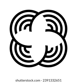 A Black Vector plant logo illustration of an element made is on a white background