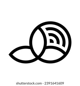 A Black Vector plant logo illustration of an element made is on a white background