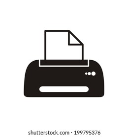 Black vector printer icon on white background