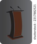 Black vector pulpit and mic