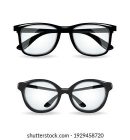 Black vector realitic glasses isolated on white background