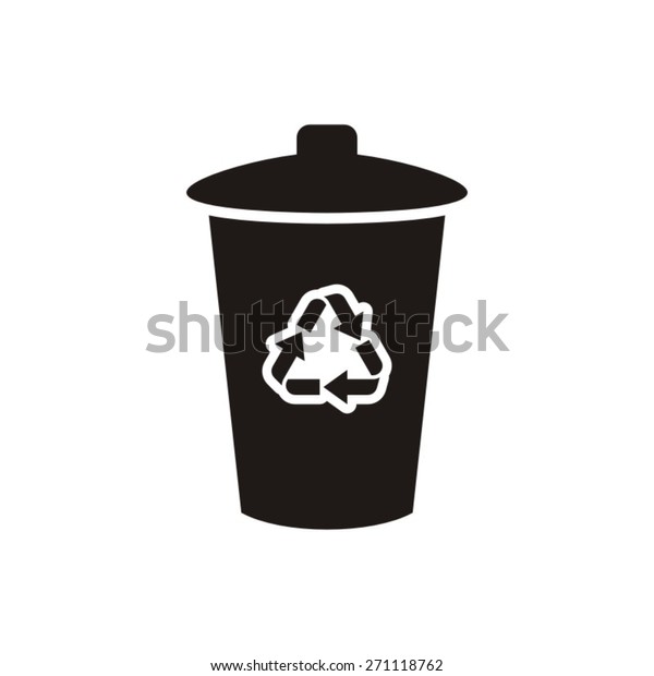 Black vector\
recycle bin icon isolated on\
white