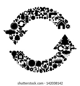 Black vector recycle icon