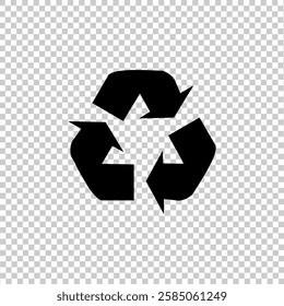 black vector recycling symbol illustration icon